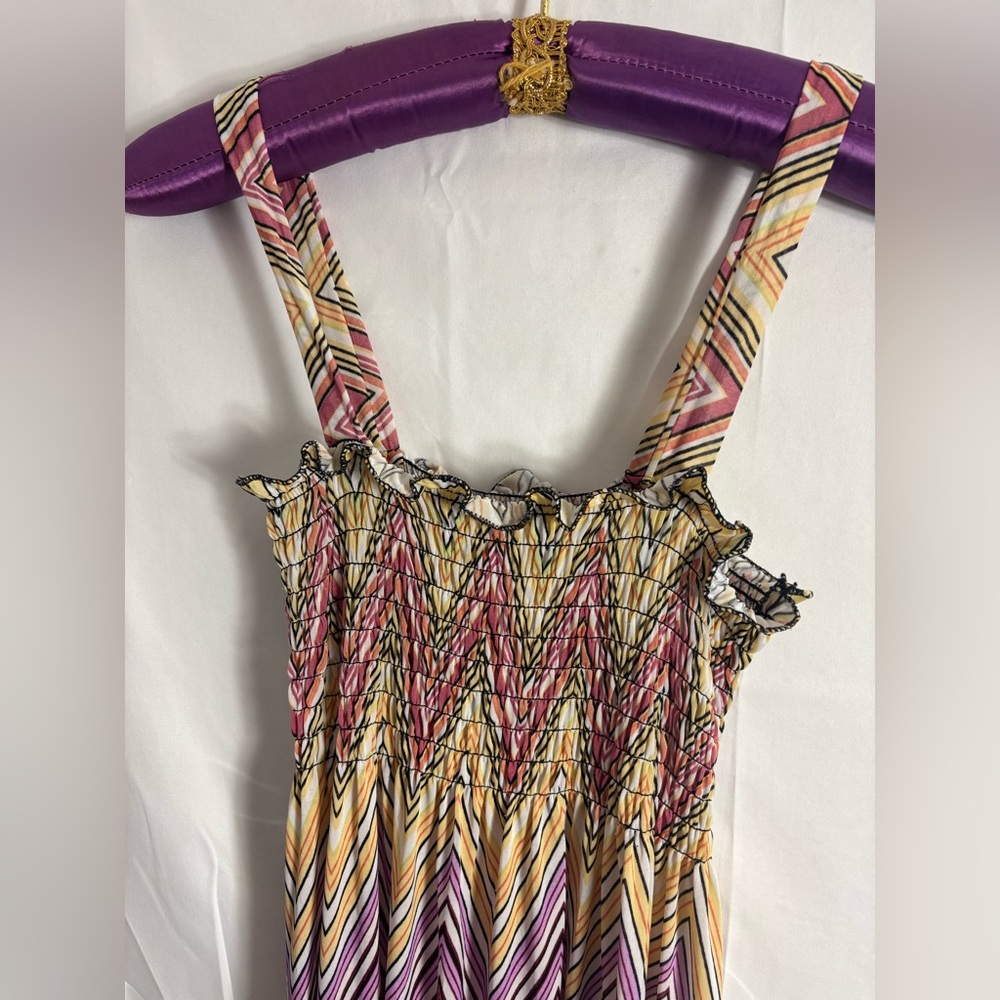 Y2K Multicolor Smock Bust Cottagecore Fairy‎ Maxi Dress Size S-XL